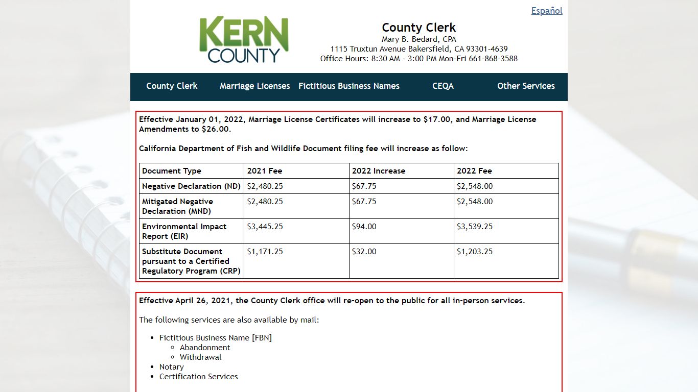 Kern County Clerk